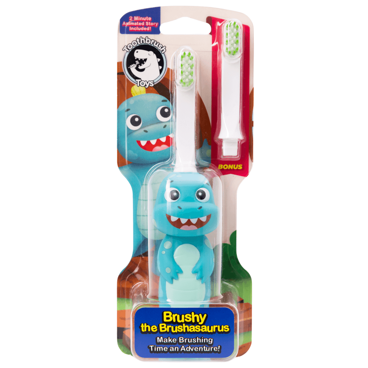Brushy the Brushasaurus Dinosaur Toothbrush for Kids – Fun Brush Toy