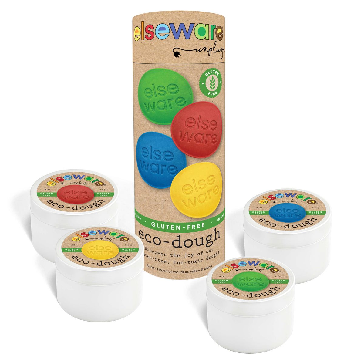 Eco-Dough 4pk GLUTEN FREE – Natural, Non-Toxic Sensory Toy