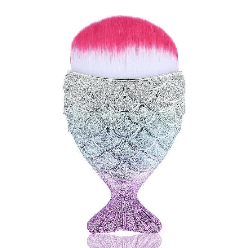 Makeup Brushes Kit Natural Tool Pencil Cosmetics Foundation Artist Mermaid Highlighter Face Set Of Bronzer Eyeshadow Lip